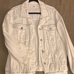 Studded White Denim Jacket